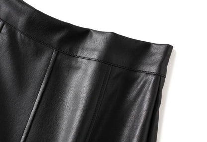A-line Leather Hong Kong Skirt