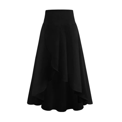 Asymmetric Drape Slit Skirt