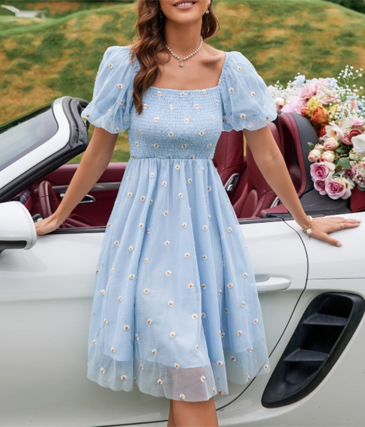 Polka Dot Princess Sleeve Midi Dress