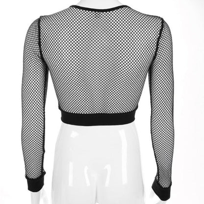 Mesh Hollow Out Cutout Top