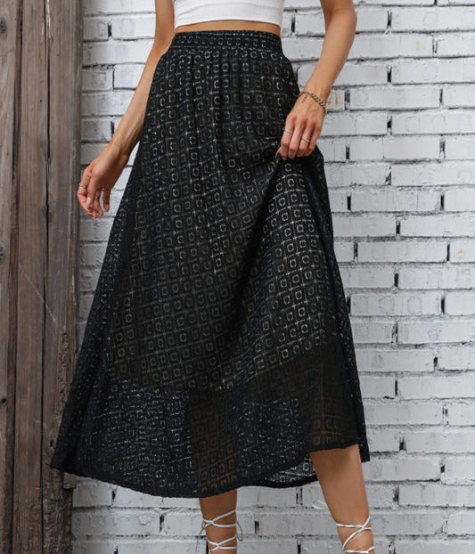 A-line Square Pattern Summer Skirt
