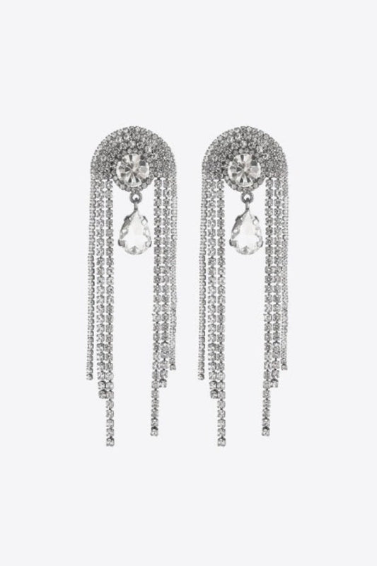 Silver Fringe Dangle Earrings